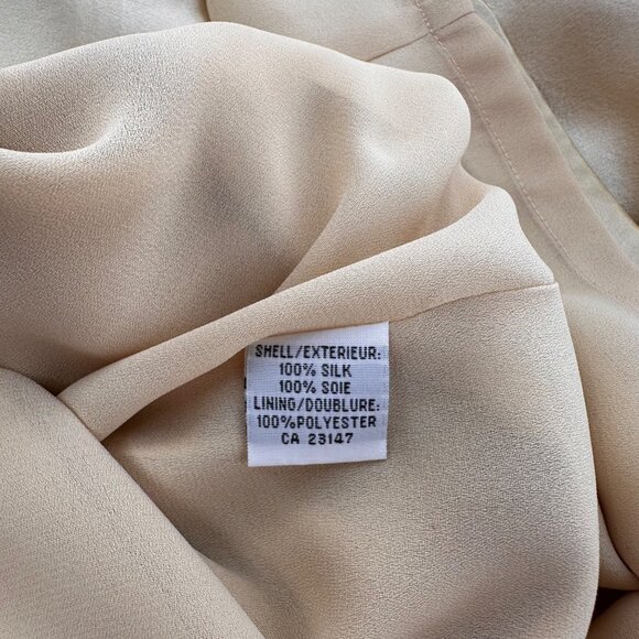 Talbots Womens Champagne Silk Sleeveless Midi Dress Size 14 Beige Y2K Fairy Read - Picture 5 of 14